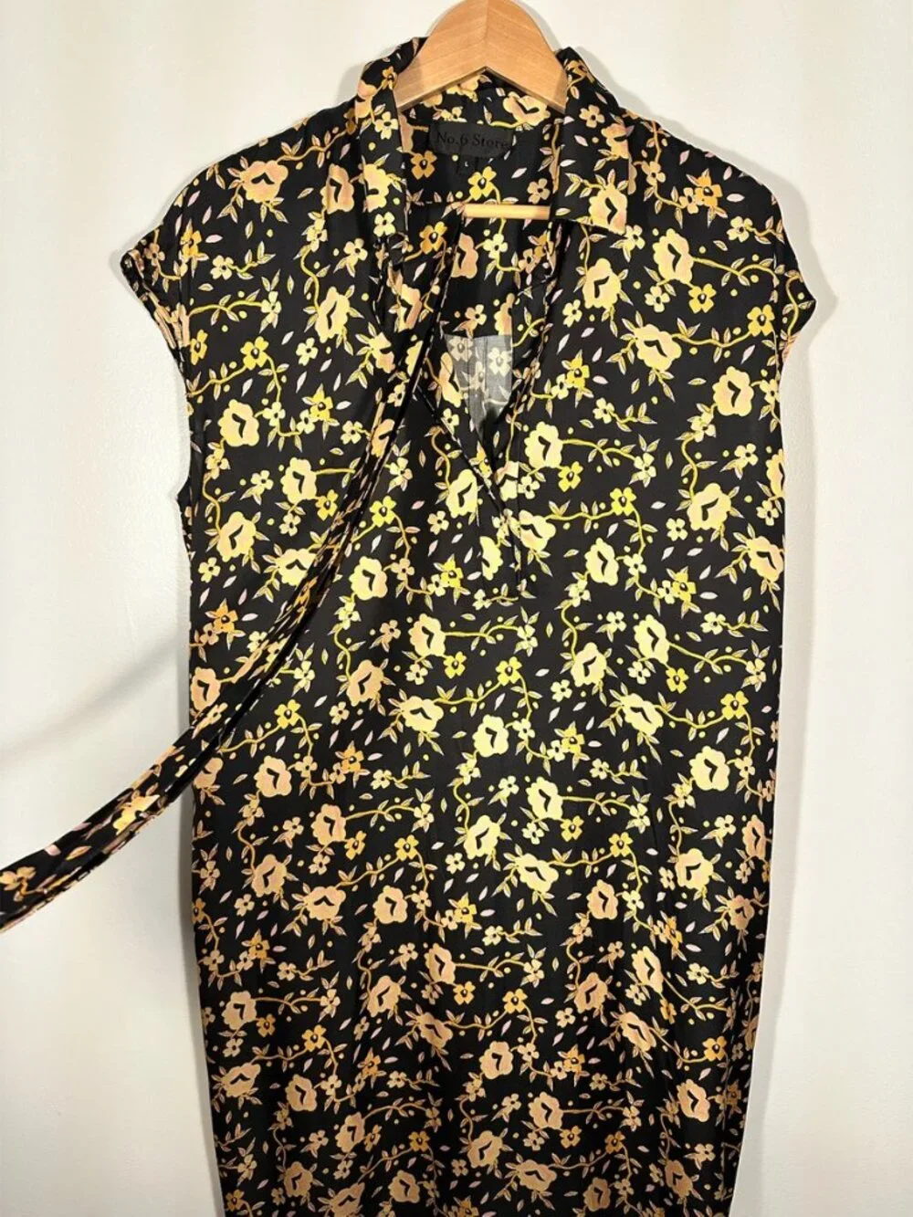No.6 Store Black Floral Silky Maxi Dress L - Picture 2 of 6